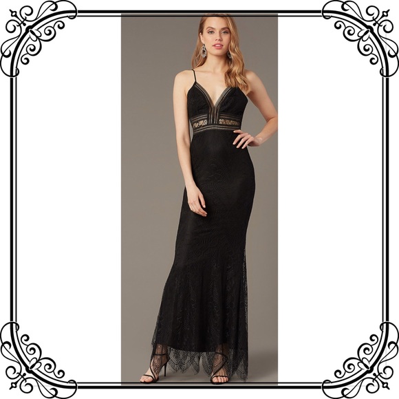 Dresses & Skirts - 🆕NWT Black Lace Spaghetti Strap Sexy Maxi Dress